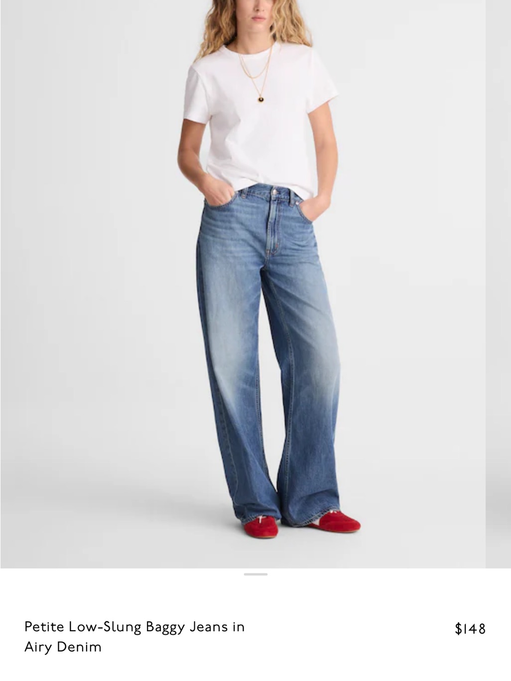 Petite Low-Slung Baggy Jeans In Airy Denim - Pickett Wash